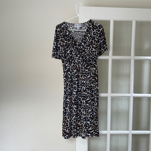 Leopard Print Wrap Dress Size 6 - Picture 1 of 3